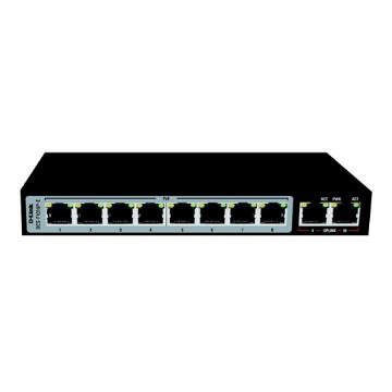 سوئیچ  8 پورت + 2 پورت 1000Mbps با PoE تا فاصله 250 متر D-link  مدل DES-F1010P-E
